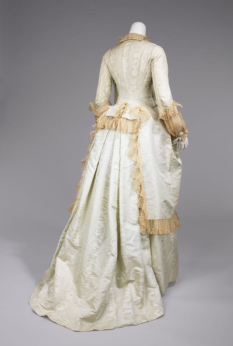 Tea gown, silk, cotton, probably American