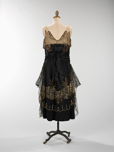 Evening dress, silk, metal, American