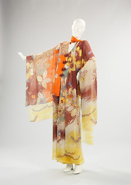 Evening ensemble, Hanae Mori (French, 1977–2004), silk, Japanese 