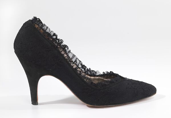 Evening pumps, Susan Bennis/Warren Edwards (American, 1977–1997), leather, cotton, American