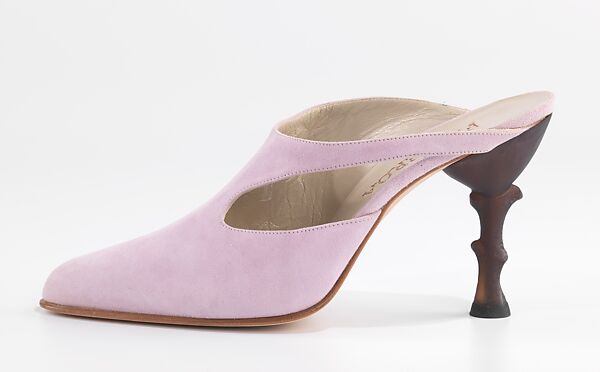 Mules, Bernard Figueroa, leather, plastic, American