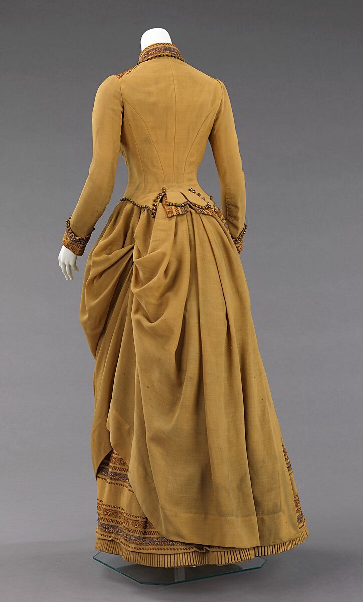 Ensemble, wool, beads, metal, wood, American