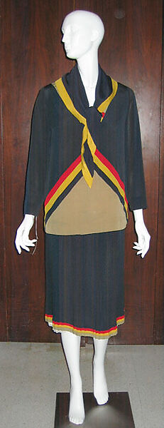 Dress, silk, cotton, probably French