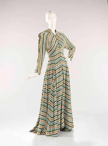Evening dress, Elsa Schiaparelli (Italian, 1890–1973), rayon, French 