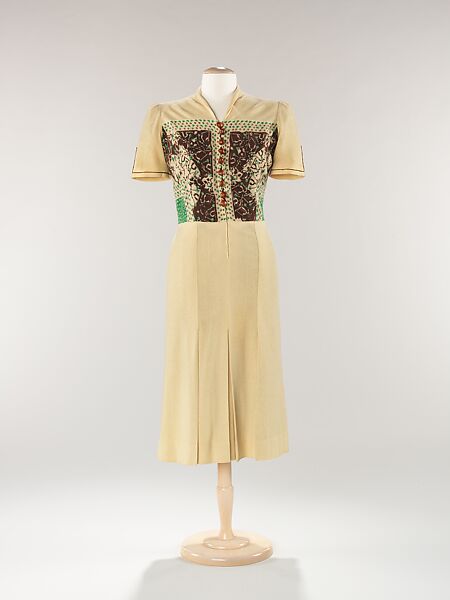 Dress, Jessie Franklin Turner (American, 1923–1943), wool, wood, American 