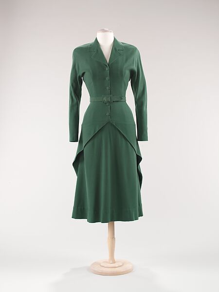 Dress, Attributed to House of Balenciaga (French, founded 1937), wool, French 