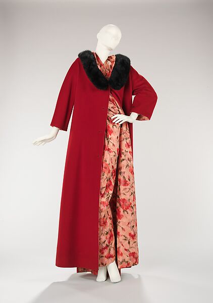 Evening ensemble, Vera Maxwell (American, 1901–1995), silk, wool, fur, leather, American 