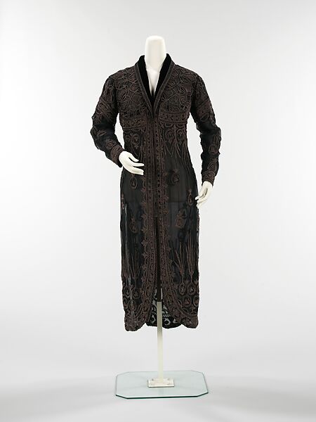 Evening coat, Giraut-Sirie, silk, metal, French 