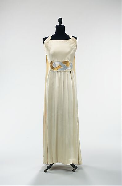 Evening dress, House of Lanvin (French, founded 1889), silk, leather, French 