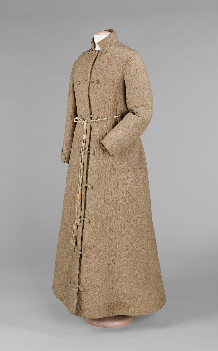 Dressing gown, wool, silk, American 