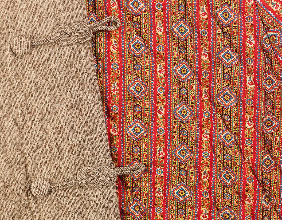 Dressing gown, wool, silk, American