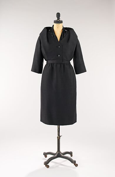 Cocktail suit, Attributed to House of Dior (French, founded 1946), wool, silk, French 
