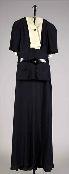 Dinner ensemble, House of Vionnet (French, active 1912–14; 1918–39), silk, plastic, French