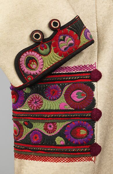 Mantle, wool, leather, quill, Hungarian