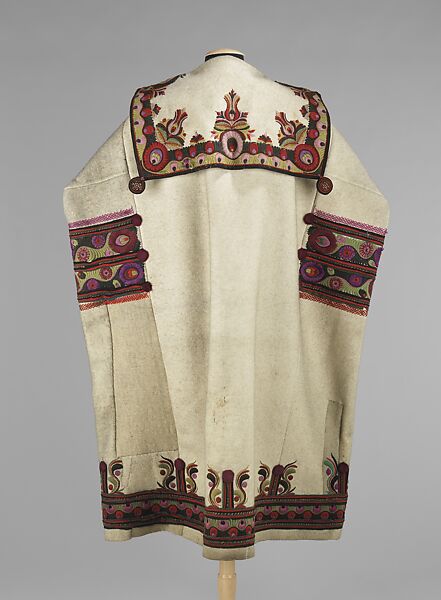 Mantle, wool, leather, quill, Hungarian