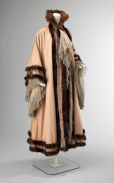 Evening coat, Jacques Doucet (French, Paris 1853–1929 Paris), wool, fur, silk, French 