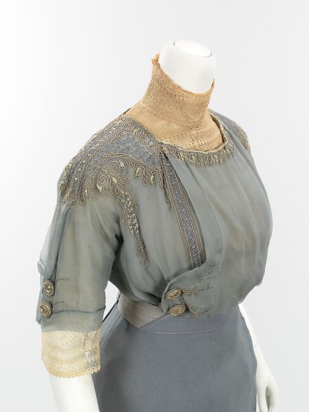 Walking suit, (a–c) House of Paquin (French, 1891–1956), wool, metal, silk, French