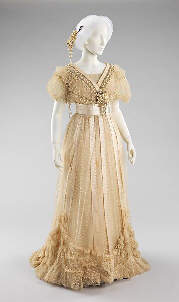 Wedding ensemble, House of Paquin (French, 1891–1956), silk, cotton, beads, French 