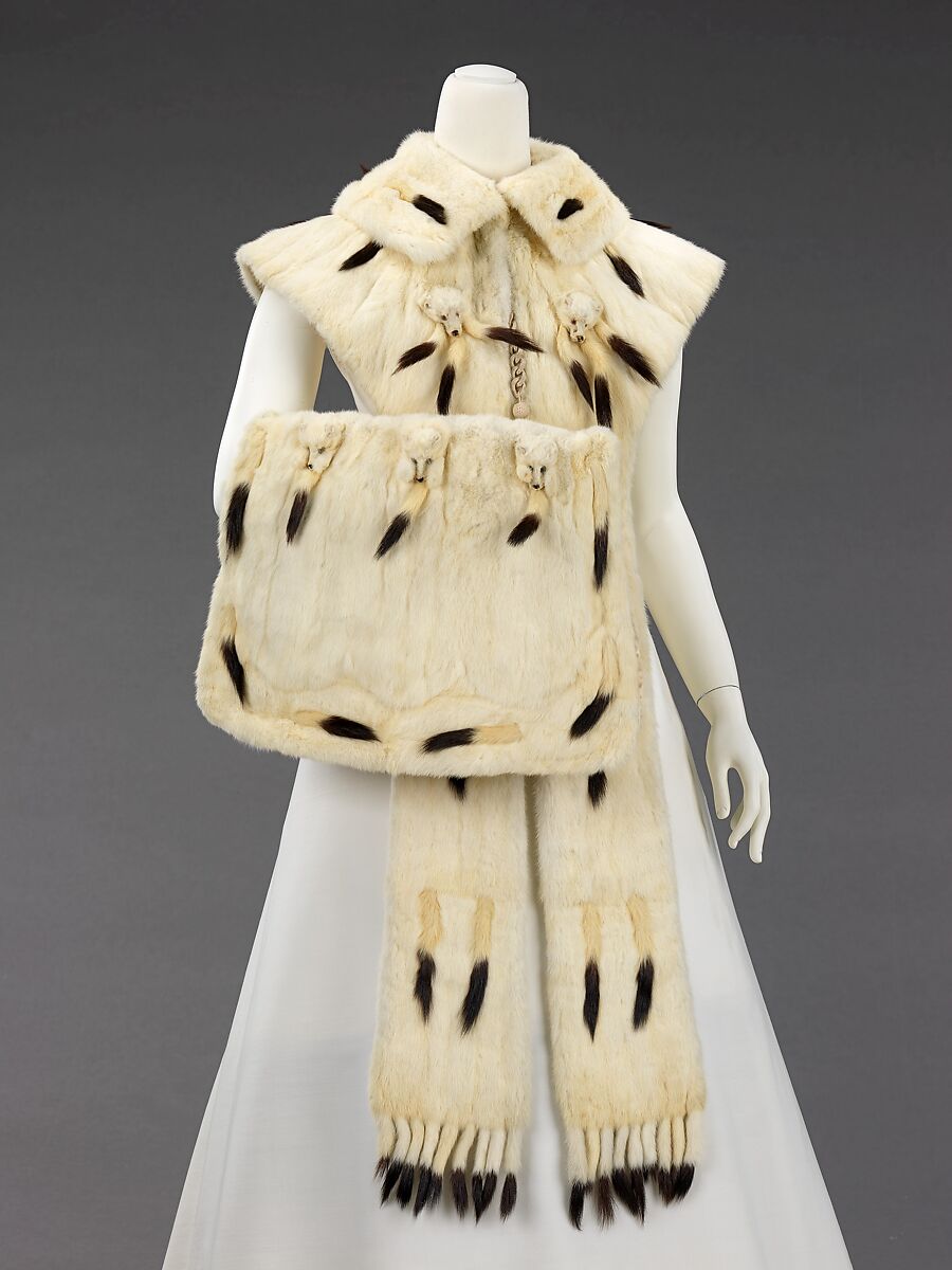 Accessory set, C. G. Gunther&#39;s Sons (American, founded 1820), fur, silk, American 
