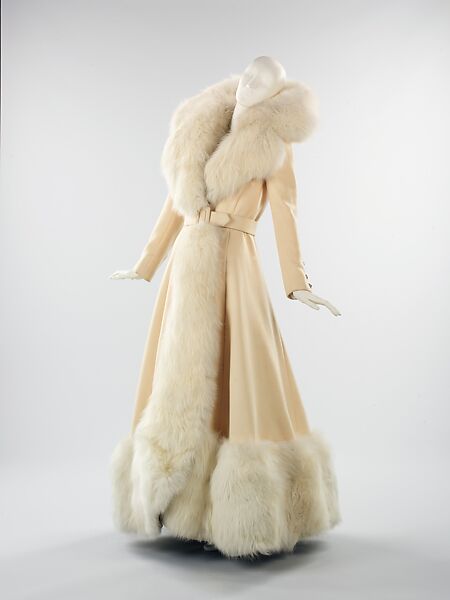 Evening coat, Shannon Rodgers, wool, fur, American 
