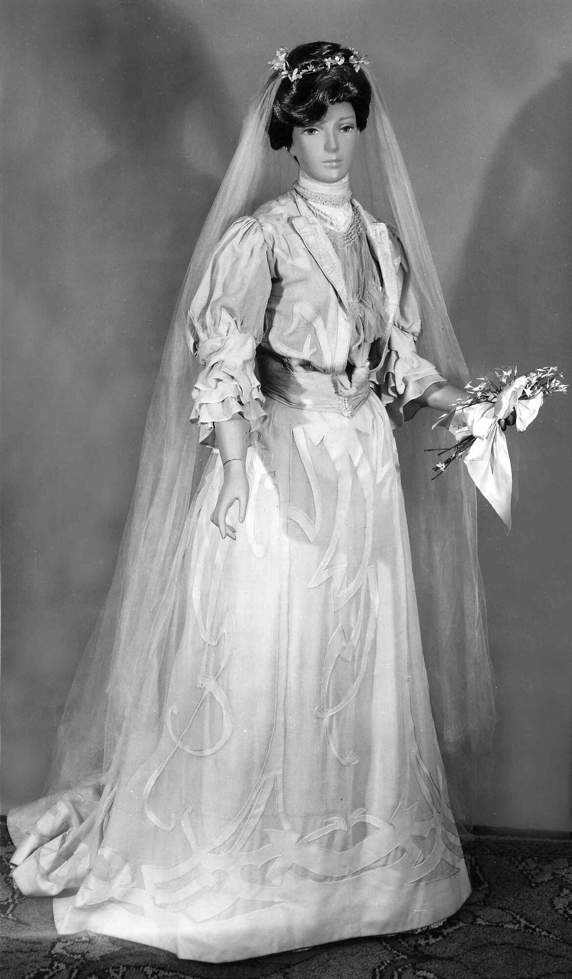 Wedding ensemble, silk, wool, Italian