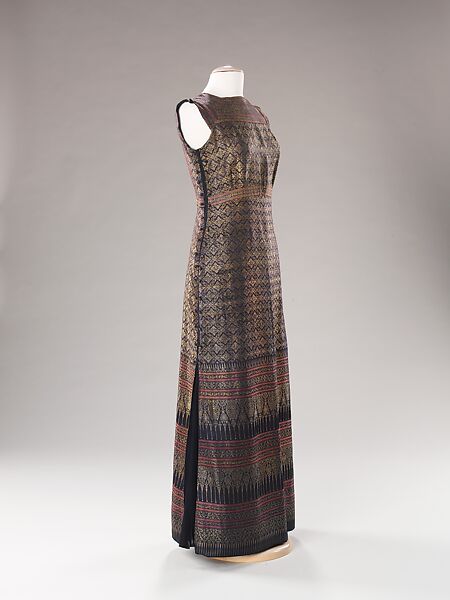 Evening dress, Muriel King (American, 1900–1977), silk, metal, American 