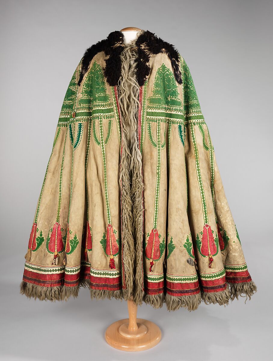 Cape, leather, wool, Hungarian 