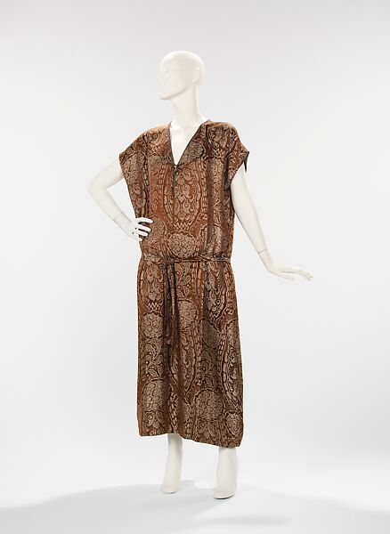 Evening dress, Babani (French, active ca. 1894–1940), silk, metal, French 