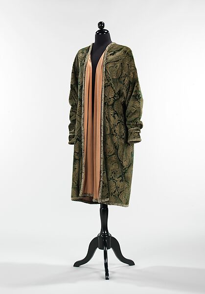 Evening coat, Fortuny (Italian, founded 1906), silk, metal, Italian 