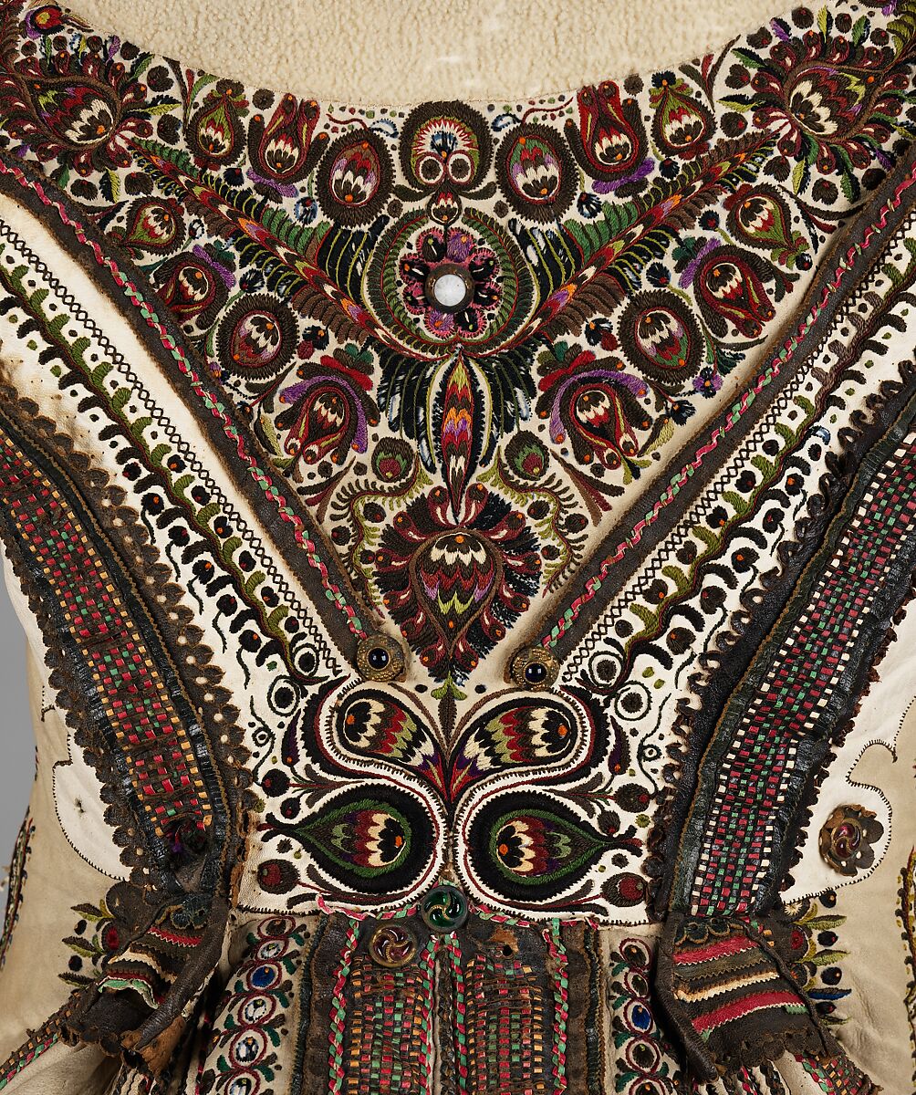 Jacket, leather, wool, metal, glass, silk, Hungarian