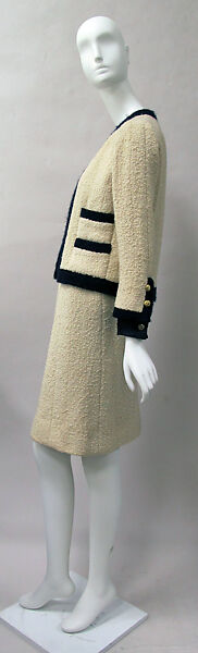 Suit, House of Chanel (French, founded 1910), wool, silk, metal, French