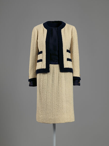 Suit, House of Chanel (French, founded 1910), wool, silk, metal, French 