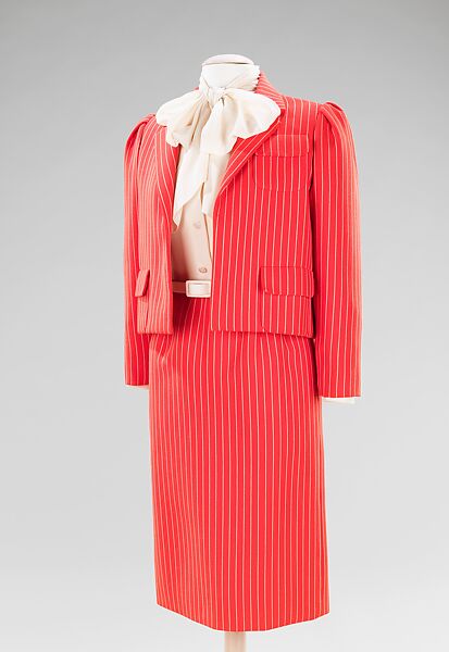 Ensemble, Bill Blass Ltd. (American, founded 1970), wool, silk, leather, American 