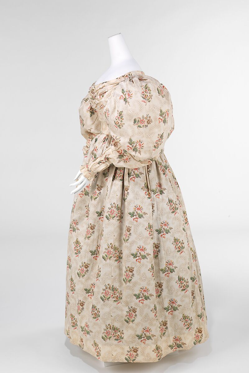 Dress, cotton, linen, American