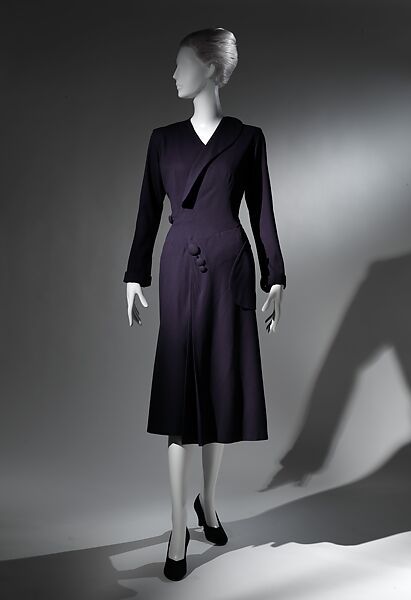 Dress, Charles James (American, born Great Britain, 1906–1978), wool, American 
