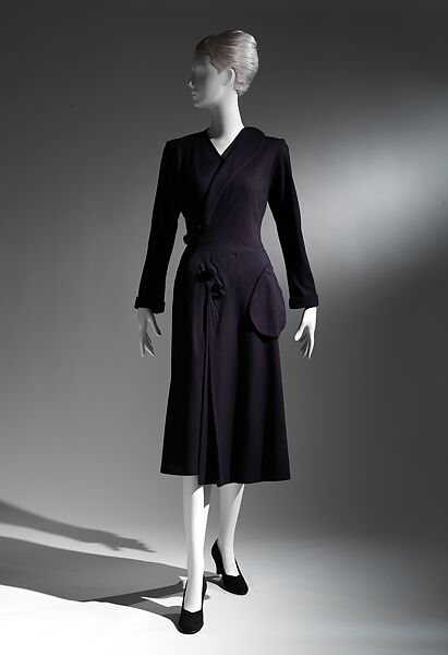 Dress, Charles James (American, born Great Britain, 1906–1978), wool, American