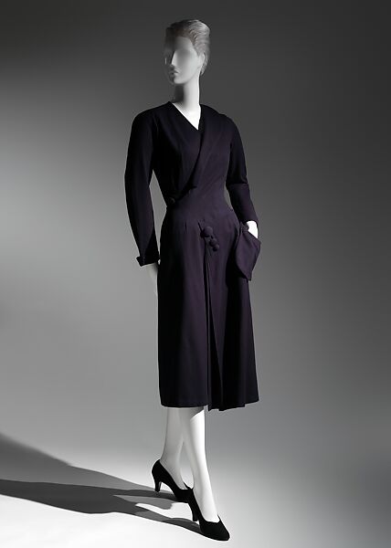 Dress, Charles James (American, born Great Britain, 1906–1978), wool, American