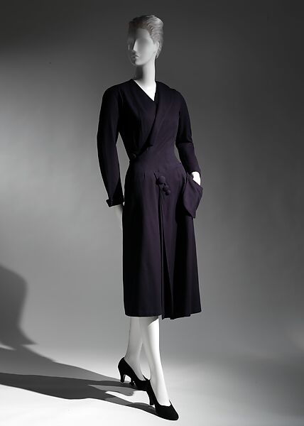 Dress, Charles James (American, born Great Britain, 1906–1978), wool, American