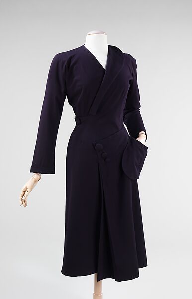 Dress, Charles James (American, born Great Britain, 1906–1978), wool, American