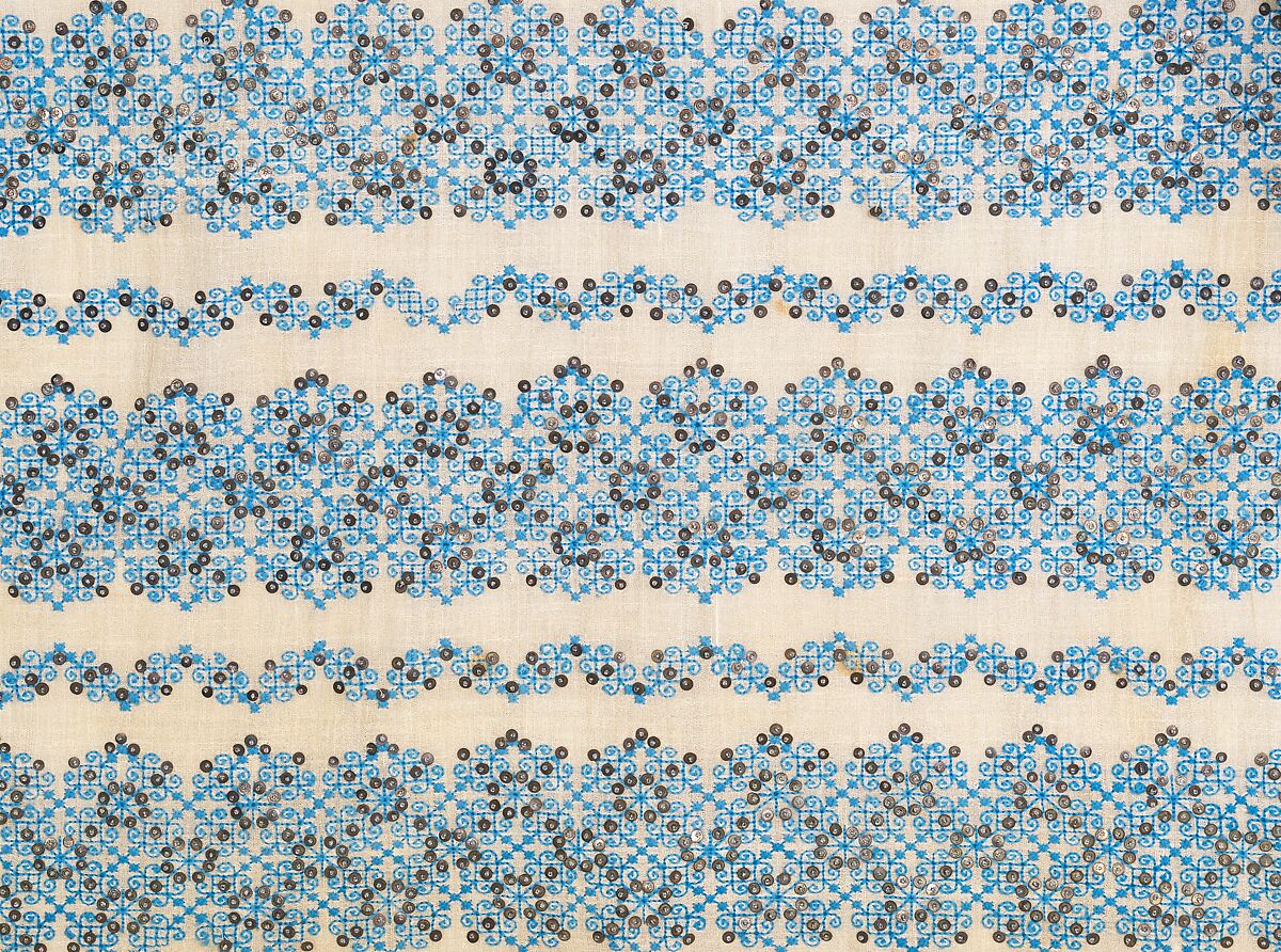 Ensemble, cotton, wool, silk, metal, Romanian