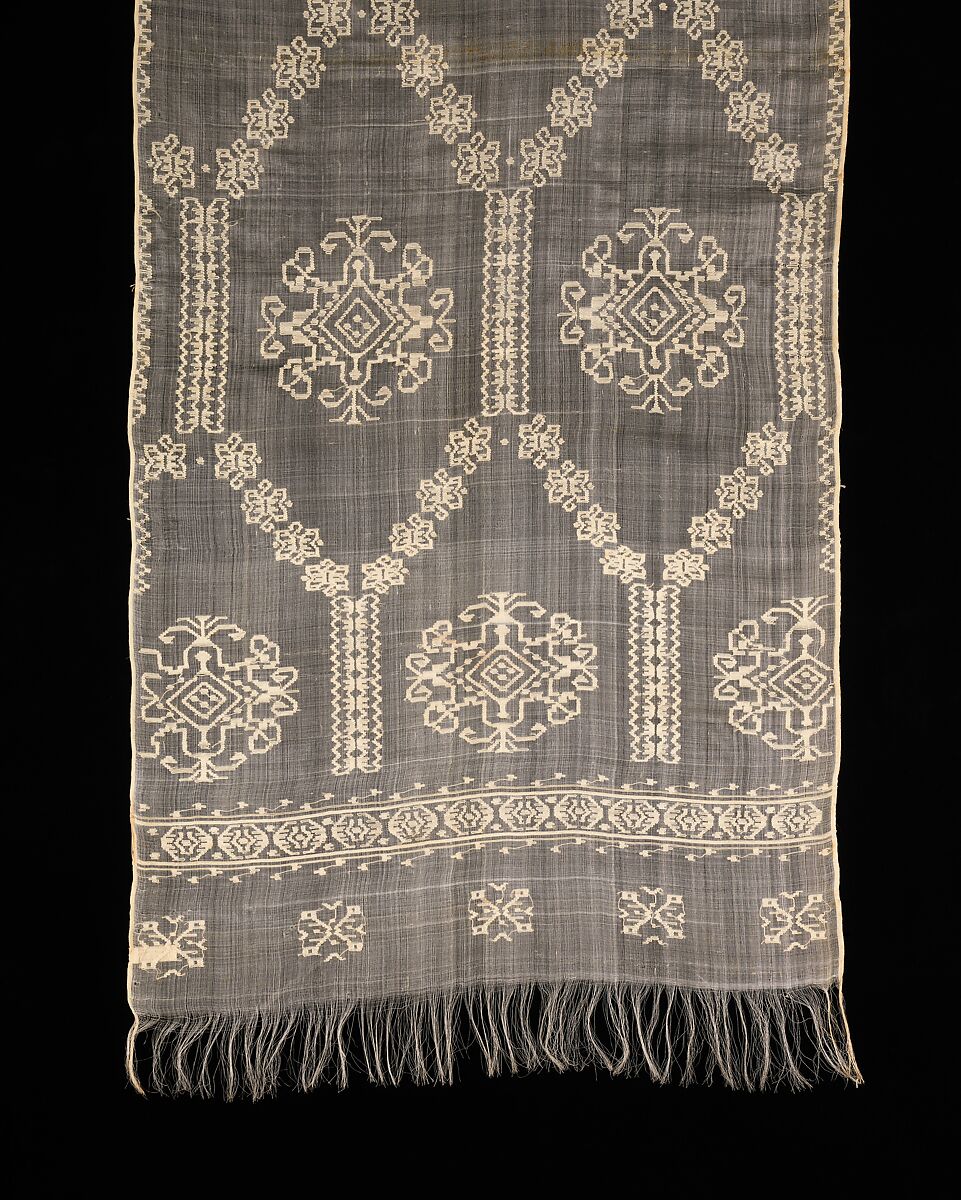 Ensemble, cotton, wool, silk, metal, Romanian