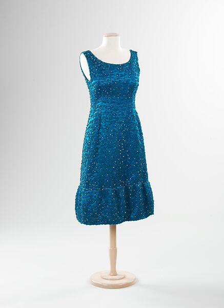 Cocktail dress, House of Givenchy (French, founded 1952), silk, beads, rhinestones, French 