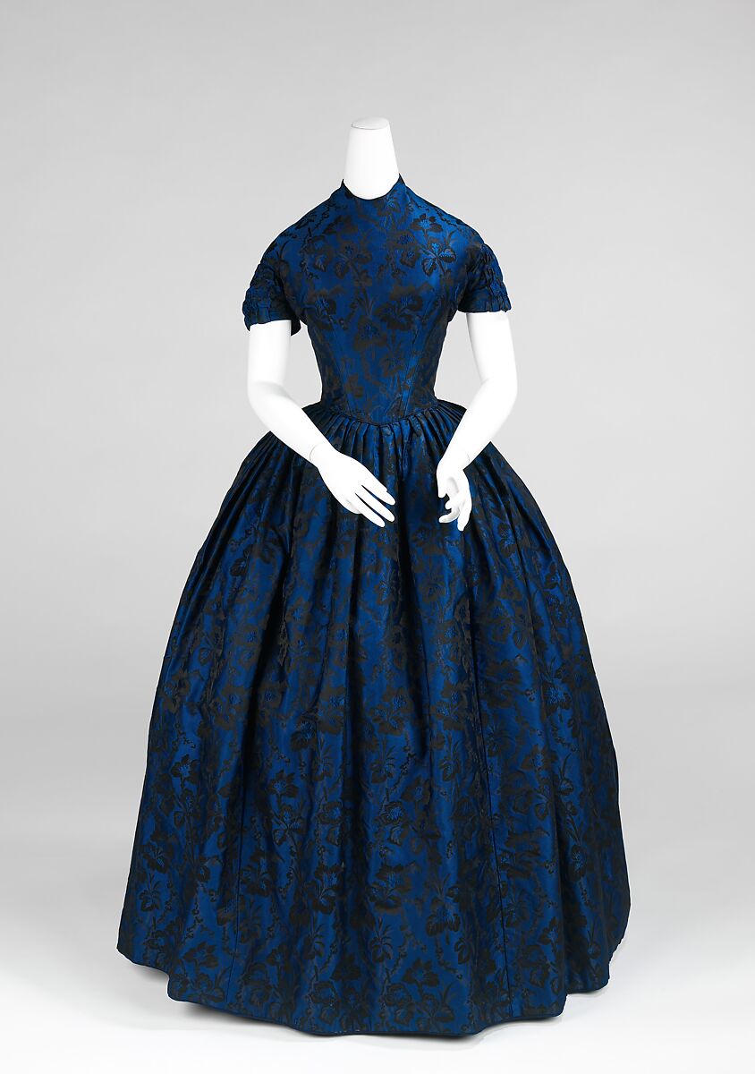 Evening dress, silk, American 