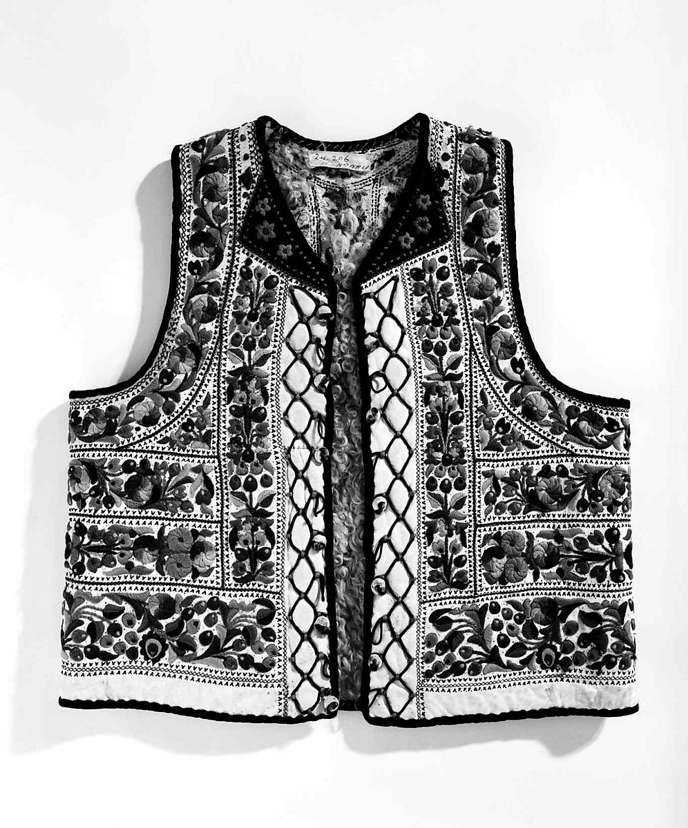 Vest, leather, wool, cotton, Hungarian