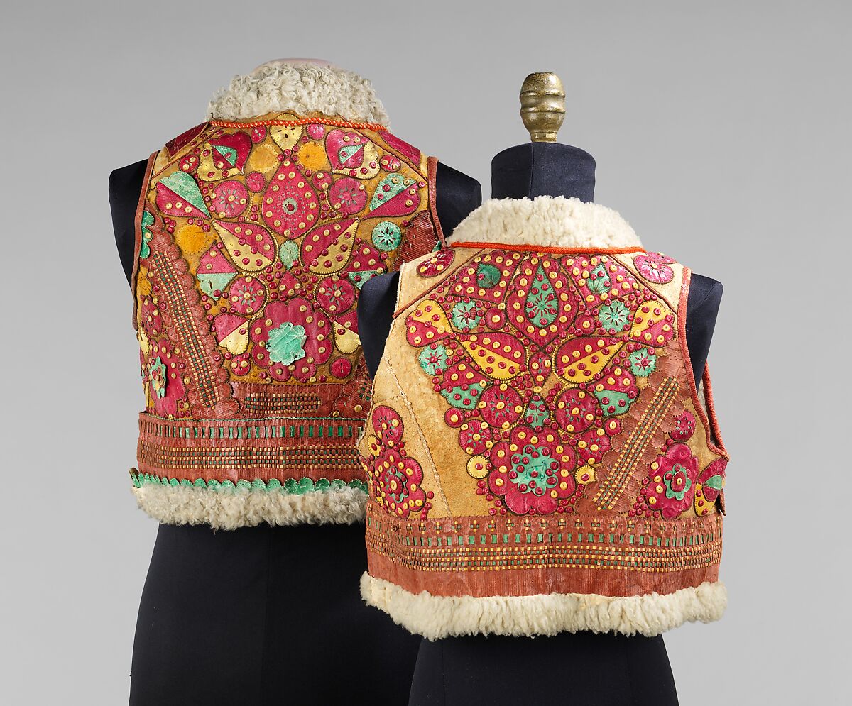 Vest, leather, wool, Slovak