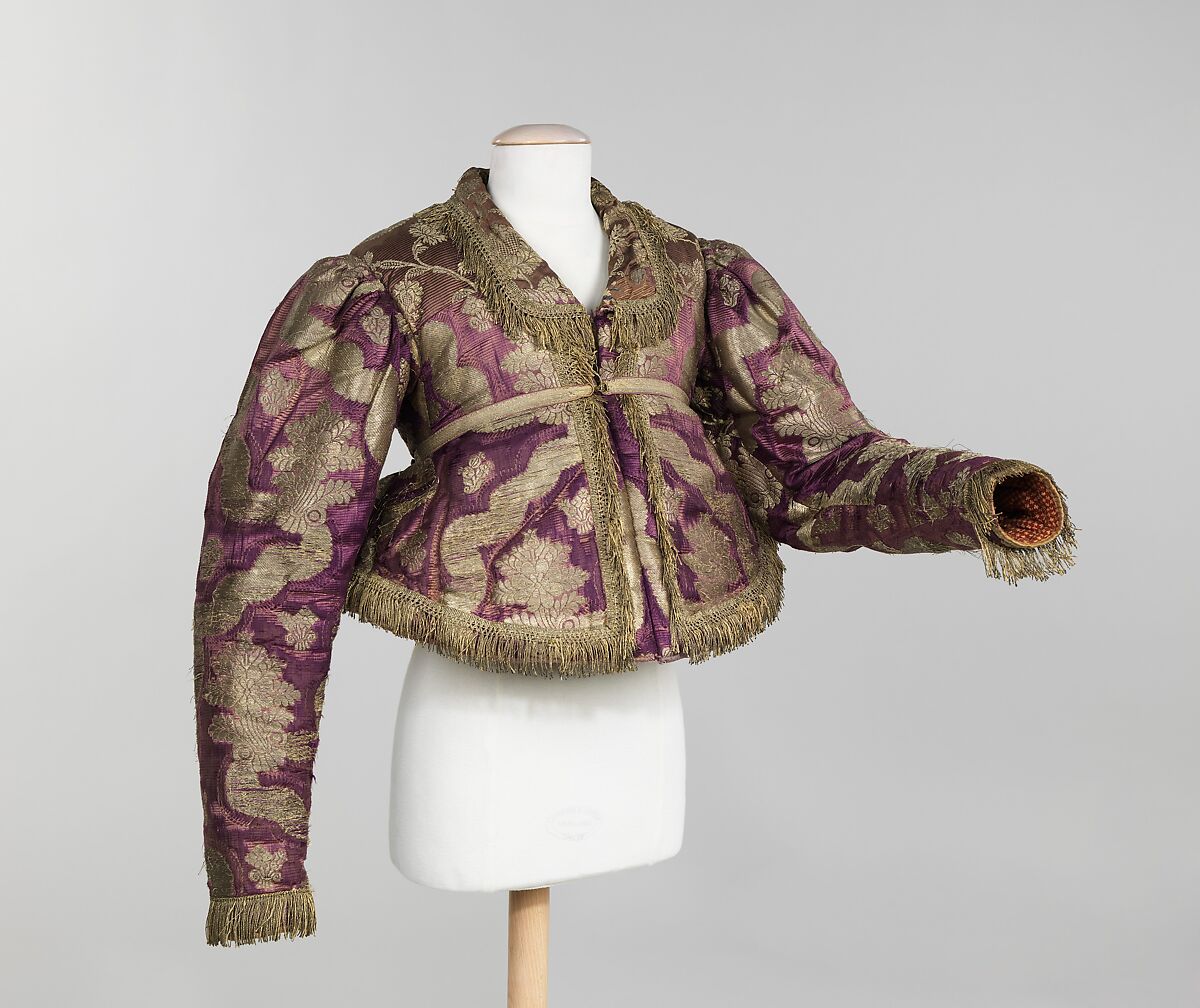 Jacket, silk, metal, cotton, Russian 