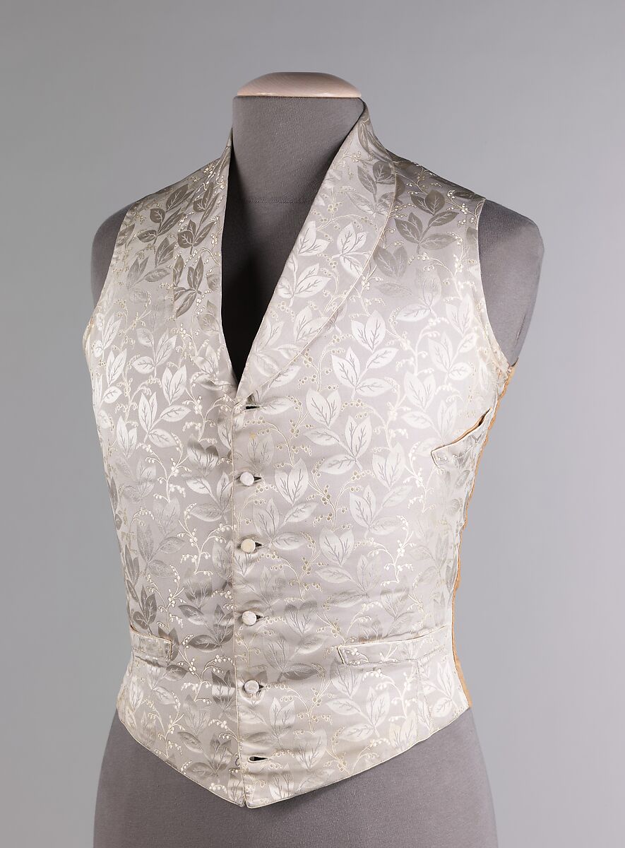 Wedding vest, silk, cotton, leather, American 