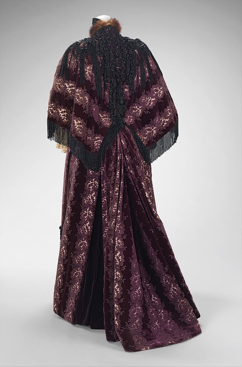Ensemble, House of Worth (French, 1858–1956), silk, beads, jet, fur, linen, American or European