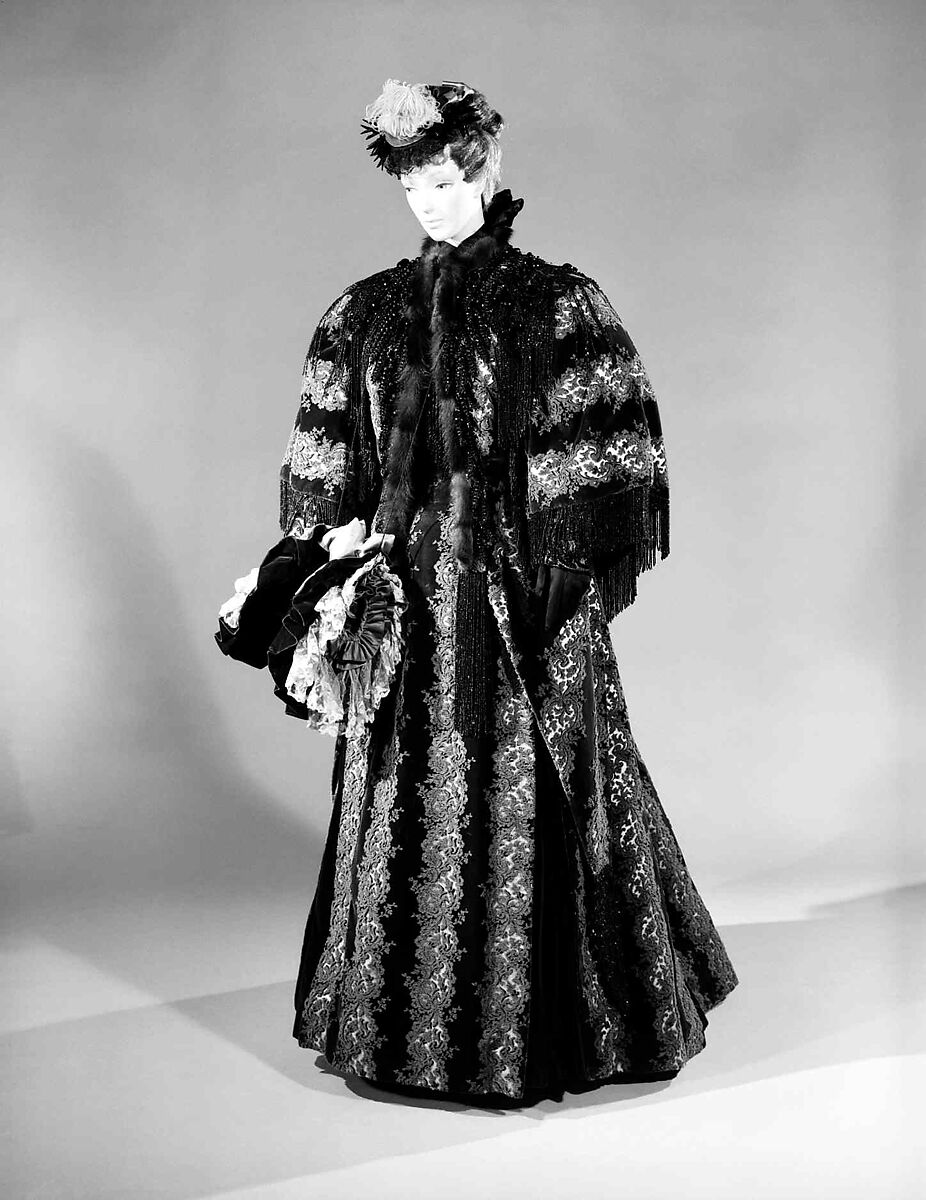 Ensemble, House of Worth (French, 1858–1956), silk, beads, jet, fur, linen, American or European