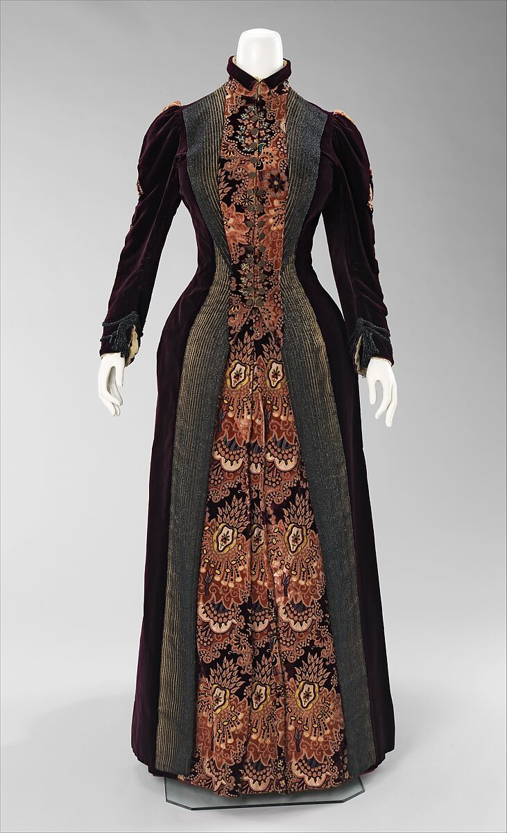 Dress, Franziska Noll Gross (American (born Germany), 1831–1906), silk, metal, American 